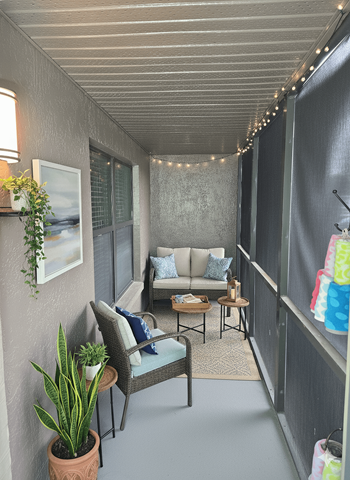 The palms of clearwater apartments screened patio (virtually staged)
